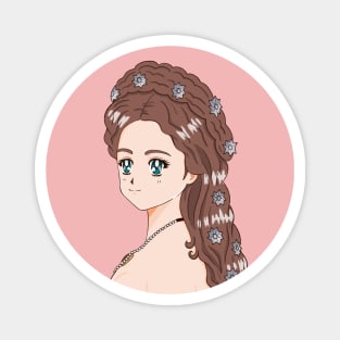 Cute Empress Elisabeth Sissi 90's Anime Style Magnet